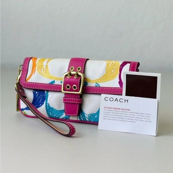 Coach Stitch Scribble Wristlet Clutch Collection Spring 2005 Limited Edition - Picture 1 of 10